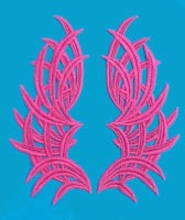 Páros csipke rátét 22x10 cm - FUCHIA